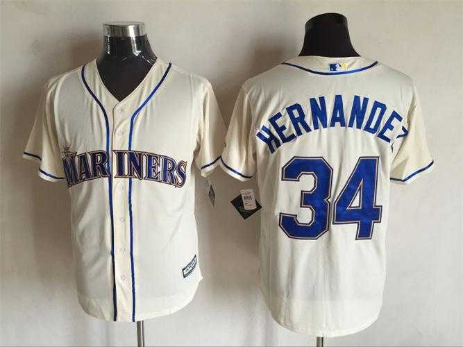 Seattle Mariners #34 Felix Hernandez Cream New Cool Base Stitched Baseball Jersey,We sell and wholesale Seattle Mariners #34 Felix Hernandez Cream New Cool Base Stitched Baseball Jersey on line form chian!